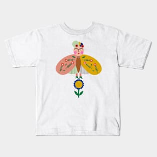 Cute Frida kahlo butterfly colorful summer flowers viva la vida Kids T-Shirt